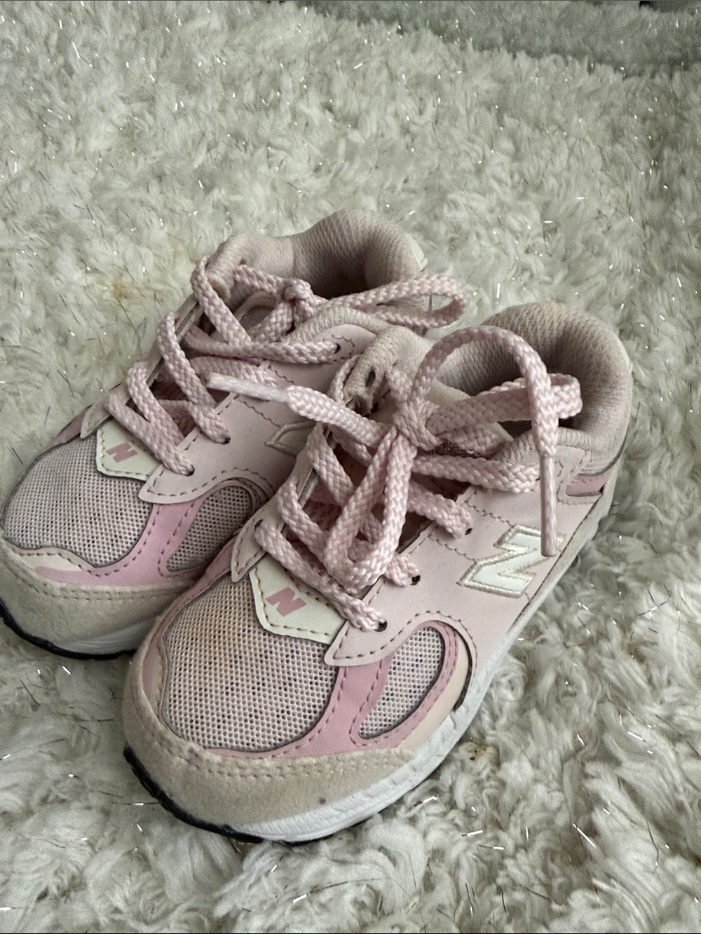 New Balance Kids' Light Pink Lace-Up Sneakers